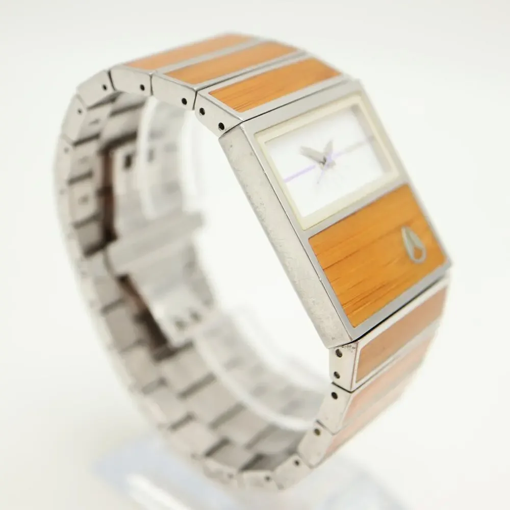 Nixon The Chalet 31mm Unisex Watch Bamboo Wood Steel 6.5